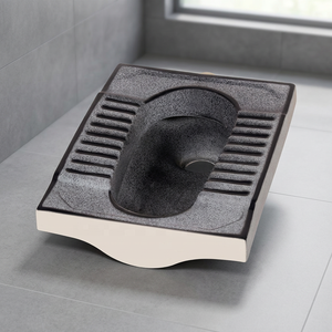 Rustic Black <b>Ceramic</b> Orissa Squatting <b>Pan</b> Toilet - Affordable Porcelain Sanitary Ware WC With P Trap Indian Export - Product Image 4