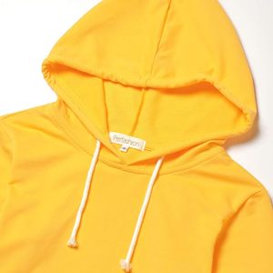 เสื้อฮู้ดครอปสีเหลือง Perfashion แขนยาว ผ้าถัก สีพื้น สไตล์ลำลอง เสื้อผู้หญิงสำหรับฤดูใบไม้ร่วง - Product Image 6