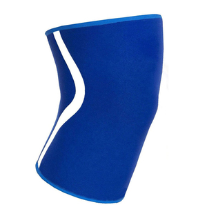 Genouillère élastique bleue en nylon de couleur unie avec support - Product Image 1