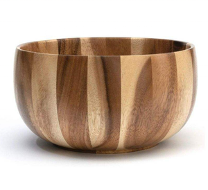 Bol à salade en bois d'acacia jetable grand format, populaire et à prix réduit, idéal pour la cuisine domestique - Product Image 1