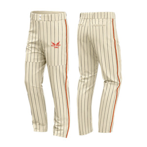 Pantalon de baseball pour homme, rayé, respirant, en polyester, coupe classique, avec logo brodé, vêtements pour toutes les saisons, pantalon uniforme de baseball - Product Image 1