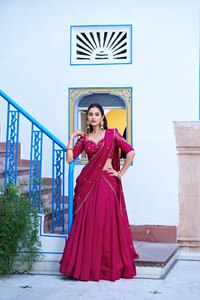 Nuevas llegadas: Lehenga Choli de seda para mujer, ideal para bodas y fiestas. Lehenga Choli nupcial para exportación. - Product Image 2