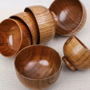Tazón de Madera Natural para Servir Ensaladas, Aperitivos y Decoración de Fiestas, Duradero y Ligero, de Exportación India - Product Image 1