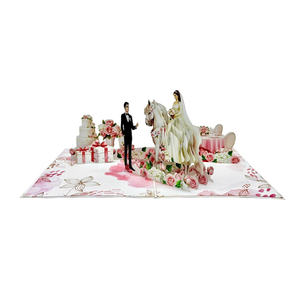 Carte pop-up tendance pour couple de mariés, carte de vœux de mariage romantique 3D, carte pop-up 3D personnalisée, artisanat en papier fait main - Product Image 2