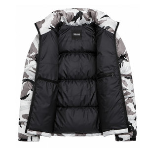 Blouson d'hiver matelassé pour homme de haute qualité, à capuche, camouflage, chaud et confortable, avec logo personnalisé, conception OEM, col montant, fermeture avant - Product Image 4