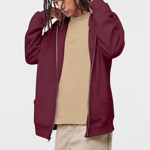 Sudadera con capucha cortavientos de invierno con logotipo personalizado, forro polar/felpa francesa, transpirable, de secado rápido, sin cordón, 100% algodón - Product Image 4