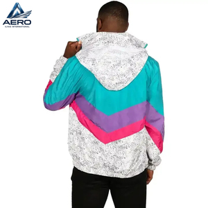 Sublimation Custom Design Zipper Fashionable Windproof Street Wear Windbreaker Jacket Tracksuits And Pant <b>Set</b> - Product Image 5