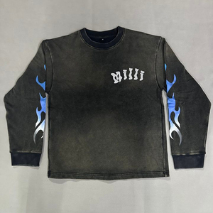 เสื้อยืดคอกว้างทรงโอเวอร์ไซส์ พิมพ์ลายซิลค์สกรีนแบบวินเทจฟอกสี  ผ้าฝ้าย 100% ระบายอากาศได้ดี ป้องกันรอยยับ เป็นมิตรต่อสิ่งแวดล้อม สำหรับผู้ชาย - Product Image 6