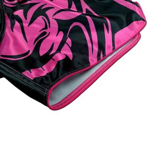 Shorts MMA GRACE COLLECTION pour femme, noir, polyester/nylon, teint en pièce, 220g, logo rose, taille élastique, coupe classique, vêtements d'arts martiaux - Product Image 6