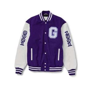 Vestes d'université vierges en gros pour hommes Vestes d'université en laine personnalisées Manches en cuir Veste de baseball universitaire unie et unie pour hommes - Product Image 1