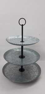Soporte de Metal de 3 Niveles para Bandejas, Galvanizado, Rústico, Redondo, para Mostrador de Cocina, Fiestas y Postres - Product Image 4