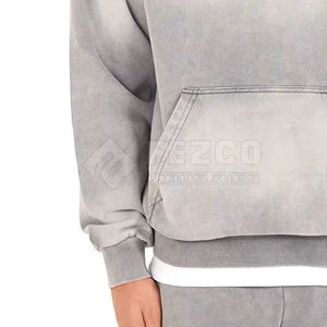 Sudadera con Capucha de Moda para Hombre, Estilo Informal, de Algodón Mezclado, con Efecto Desteñido, Logotipo Personalizado Impreso, Color Sólido, Nueva Colección - Product Image 6