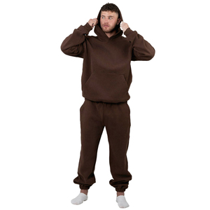 Custom Made Winter Tracksuits <b>Mens</b> 100% Cotton Fleece Pullover Hoodies And Sweatpants Set - Product Image 1