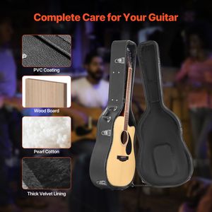 Custodia rigida per chitarra acustica a forma di zucca 43.31 con chiusura a chiave, imbottitura in PVC e rivestimento morbido per protezione strumento musicale - Product Image 4