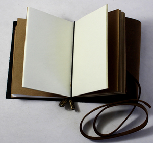 Soft Cover Midori Style Pocket Sized Refill Insert Brass Beads With Matching Leather <b>String</b> Vintage Leather Journal Dairy - Product Image 4