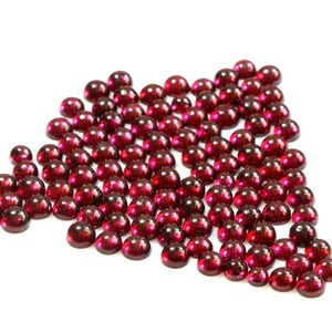 Granates naturales de 5 mm, cabujones redondos, piedras preciosas sueltas, granates rojos lisos para la fabricación de joyas, suministro al por mayor de piedras preciosas. - Product Image 3
