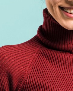 Sweat-shirt à col roulé à manches longues pour femme, haut en tricot décontracté, respirant, en pur coton, pour l'automne - Product Image 4