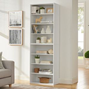 Libreria Espositiva a 8 Ripiani Regolabili, Mobile Multifunzionale a Doppio Strato per CD e DVD, per Casa e Ufficio - Product Image 2