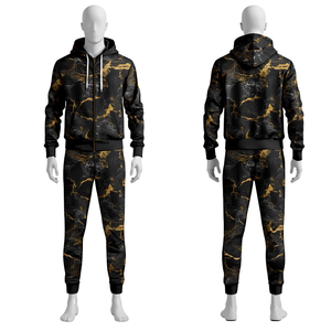 Survêtement sportif unisexe en polyester/coton imprimé flamme néon, mode streetwear contemporaine pour l'été - Product Image 1