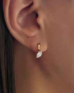 Pendientes de Aro con Diamante Cultivado en Laboratorio de Corte Marquesa de 0.51CT y Oro Sólido de 14K, Joyería de Compromiso para Mujer, Regalo Encantador - Product Image 4