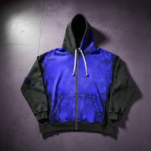 Nouveau design – Sweat à capuche vintage à épaules tombantes, personnalisable, pour homme, avec fermeture éclair intégrale, effet délavé et usé, vente en gros - Product Image 1