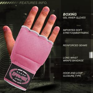 Gants intérieurs de boxe Farabi Sports rembourrés en gel, bandages rapides pour les mains, demi-doigts, MMA, Muay Thai, Kickboxing, entraînement, vente en gros - Product Image 5