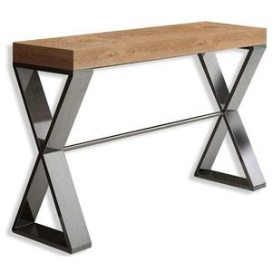 Table console convertible moderne en fer, finition chromée, design à base en X, meubles de salon pour entrée d'hôtel - Product Image 1