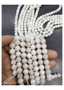 Cuentas de Piedra Lunar Azul Arcoíris Natural, Suaves y Redondas, para la Elaboración de Joyería - Product Image 4