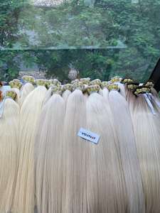 # Extensions de cheveux humains vietnamiens lisses en vrac, ton blond chaud PLA02, platine, qualité supérieure, 60 cm, fabriquées par Nasa Hair - Product Image 2