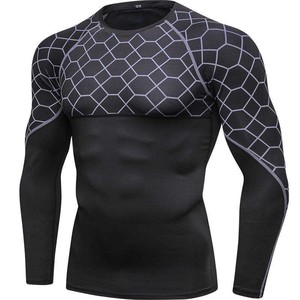 High Demand Men <b>Compression</b> Boxing Rashguard Front Full Sleeve Quick Dry Gym Training <b>Shirt</b> Spandex/Polyester Eco-Friendly - Product Image 2