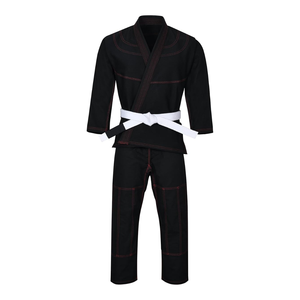 Kimono Profesional Negro para BJJ, Jiu Jitsu Brasileño, con Costuras en Contraste, para Competencia, Absorbe la Humedad - Product Image 1