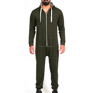 จั๊มสูทแขนยาวมีซิปรูดซิปสำหรับผู้ชายชุดนอนชุดอยู่บ้านพร้อมกระเป๋าเสื้อผ้าทุกเพศ - Product Image 4