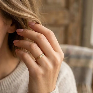 Bague personnalisée en or massif 10K 14K 18K ou platine avec initiale, diamant de laboratoire en forme de cœur certifié IGI, couleur DEF, clarté VS VVS - Product Image 5