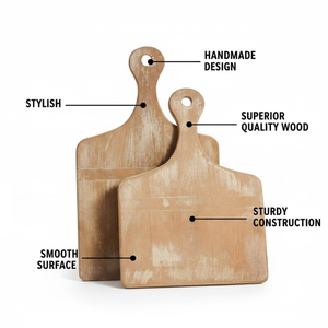 Planche à découper rectangulaire élégante en bois massif |   Planche à découper épaisse et robuste pour la cuisine, le fromage, le pain et la préparation des légumes - Product Image 4