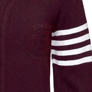 Maroon Acrylic Knitted <b>Cardigan</b> Full Sleeve Button Closure Embroidery Greek Letter Logo <b>Men's</b> and Women's Sweater Collage wear - Product Image 6