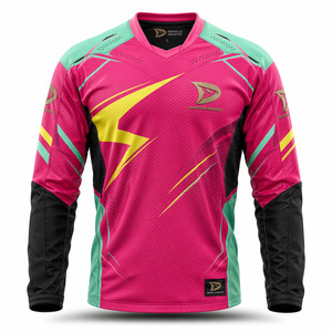 custom air soft jerseys <b>lime</b> green paintball jersey custom teamwear with rubber logo tab tournament teamwear affordable - Product Image 2