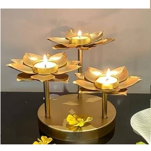 Elegant Design <b>Gold</b> Plated Finishing Metal Votive Holder Classic Style Wedding & Dinner <b>Parties</b> <b>Decoration</b> Hurricane Lamp - Product Image 2