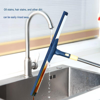 Balai magique en acier inoxydable MOP31 et raclette à vitres, logo personnalisable, grattoir à sol en silicone, outil de nettoyage des fenêtres
