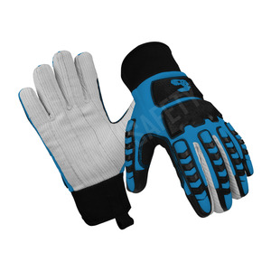 ถุงมือช่าง ผ้าคอร์ดูรอย ทนความร้อน ถุงมือป้องกันเพื่อความปลอดภัยในการทำงาน ยาง TPR ฉีดขึ้นรูป ทนแรงกระแทก ข้อมือหนัง สำหรับงานช่าง - Product Image 2