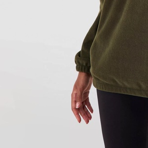 Vente Chaude Sweat-shirt Oversize pour Femme en Polaire Sherpa Teddy, Col Montant Demi-Zip, Couleur Unie, Épaules Tombantes, Automne - Product Image 5