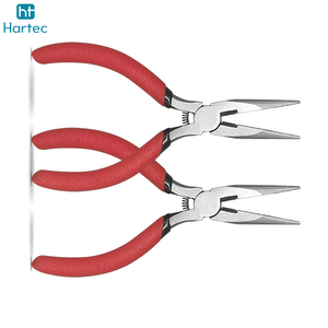 2 Pack Long <b>Needle</b> Nose Jewelry Pliers Precision Chain Nose Wire Bending Tool Set with Red Rubber Grips for Crafting - Product Image 2