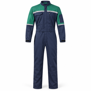 Combinaison de travail réfléchissante pour hommes, style mécanicien, col montant, poches poitrine, logo personnalisé, manches longues, uniforme de réparation - Product Image 1