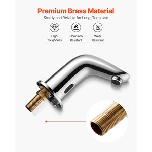 Rubinetto per Lavabo Bagno con Sensore di Movimento Senza Contatto, con Copertura per Foro Acqua Fredda e Funzionamento a Batteria - Miscelatore - Product Image 6