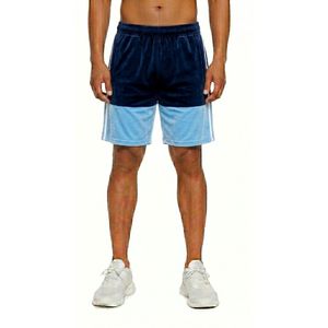 Men's Velvet Shorts Streetwear Gym Wear Heavy Fabric Velour Bottoms Deep Burgundy Solid Color <b>Elastic</b> Waist Side Pockets - Product Image 5