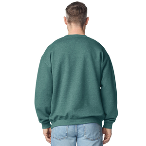 เสื้อสเวตเชิ้ตคอกลมผู้ชาย สีเขียวเข้ม เฮเทอร์ ผลิตจากผ้าฝ้ายพรีเมียม แขนยาว สวมใส่สบาย เหมาะสำหรับลำลอง - Product Image 3