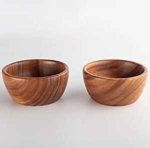 Bols en bois faits à la main, ronds, artisanaux, rustiques, décoration d'intérieur, durables - Product Image 1
