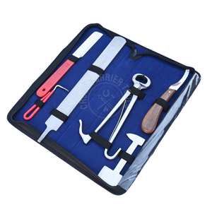 Kit d'outils de fermeur pour le soin des sabots avec coupe-sabot pour poulain, pince à sabots, râpe à sabots, couteau à sabots, polisseur, couteau à sabots courbé et outil de retrait - Product Image 1