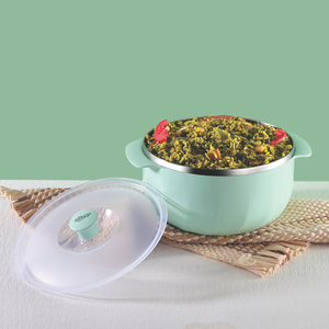 Luxury <b>large</b> capacity serving bowl with transparent cover durable kitchen <b>storage</b> <b>container</b> for dining table use - Product Image 5