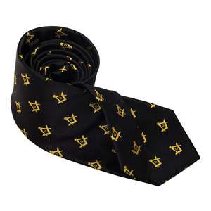 Cravate en polyester personnalisée avec logo maçonnique jacquard, cravate personnalisée pour les francs-maçons, cravate de régalia personnalisée - Product Image 3