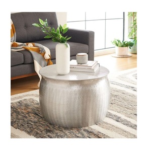 Table basse mobile, petite, rétro, en aluminium, simple, portable, luxueuse et moderne pour salon, table de chevet - Product Image 1